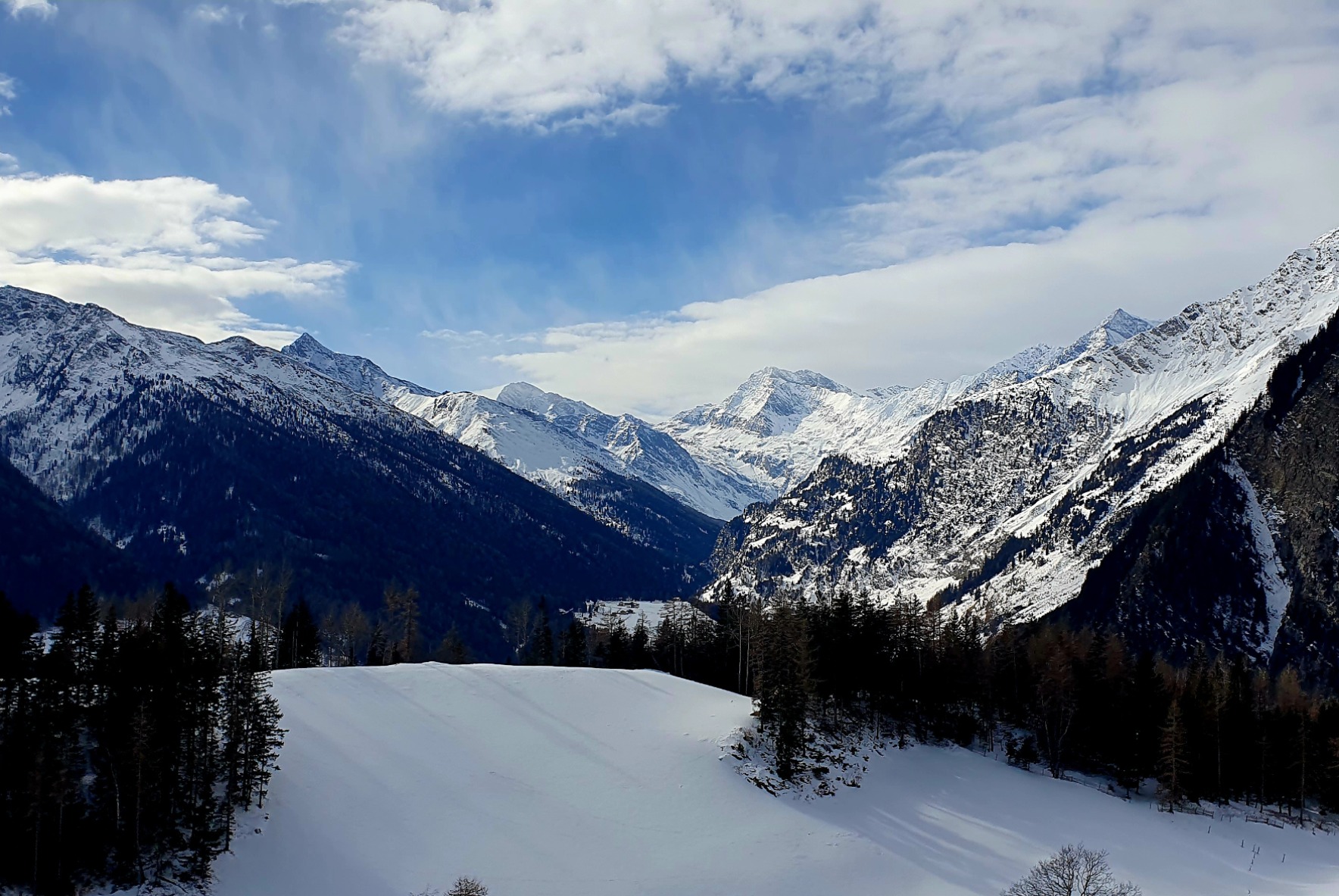 Berge im Winter Egger Gruber Alm - Hotel Krause